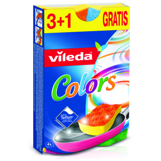 VILEDA PurActive špongia stredná Color Edition (3+1 ks) 