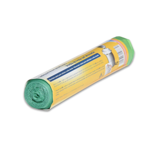 HDPE – Mikroténové vrecia na odpad zaťahovacie ZELENÉ transparentné 630x730mm/0,011mm 60l (10 ks)