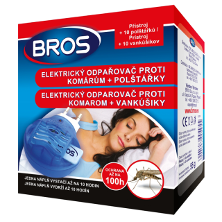 BROS Elektrický odparovač proti komárom + vankúšiky